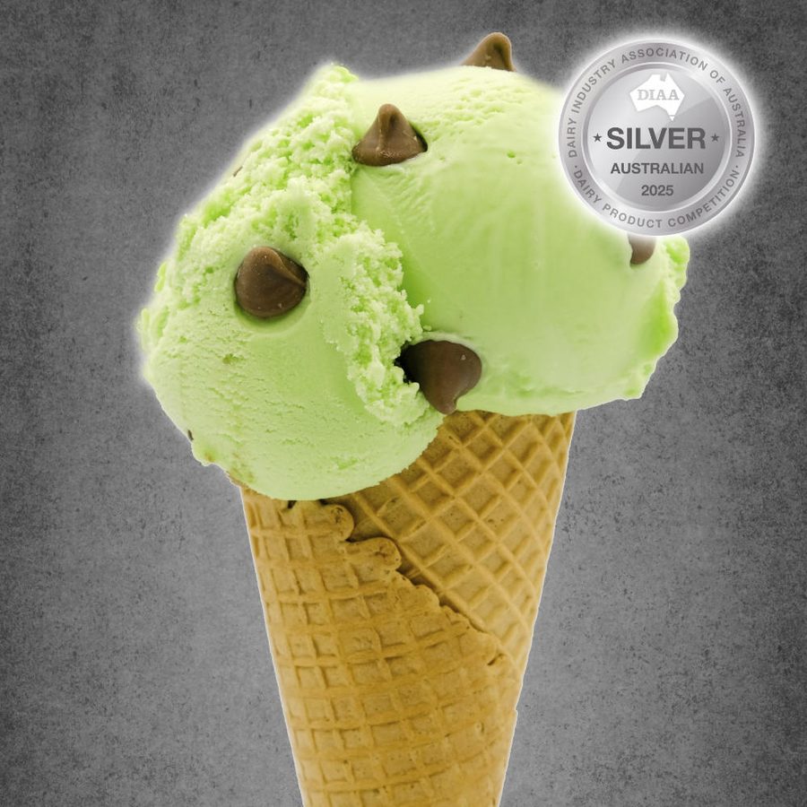 Spearmint Choc Chip ice cream cone